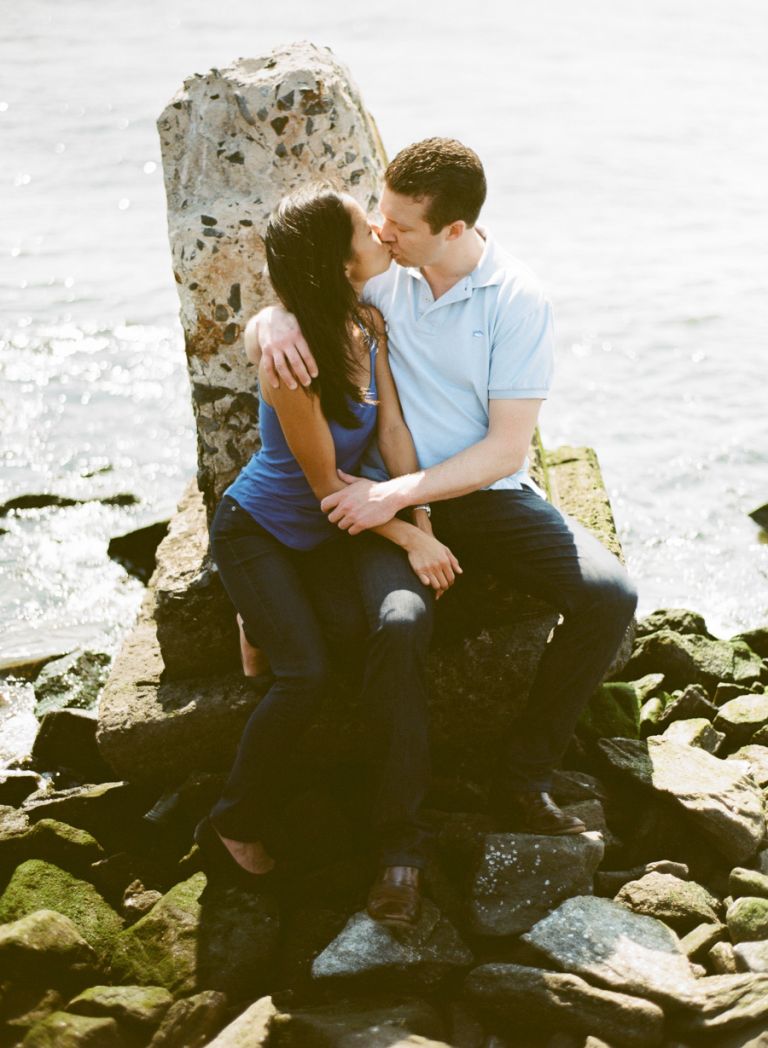 Red hook Jetty engagement photo